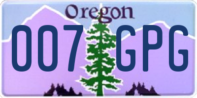 OR license plate 007GPG