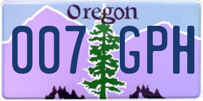 OR license plate 007GPH