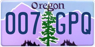 OR license plate 007GPQ