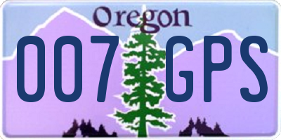 OR license plate 007GPS