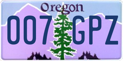 OR license plate 007GPZ