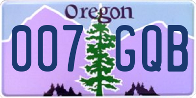 OR license plate 007GQB