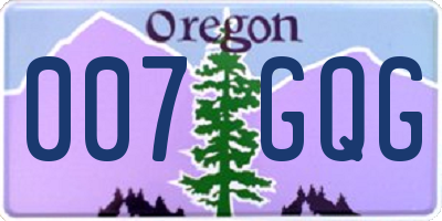 OR license plate 007GQG