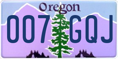OR license plate 007GQJ