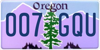 OR license plate 007GQU
