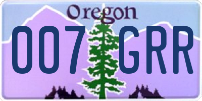 OR license plate 007GRR