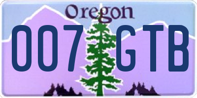 OR license plate 007GTB