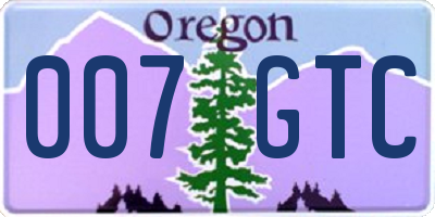 OR license plate 007GTC