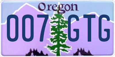 OR license plate 007GTG