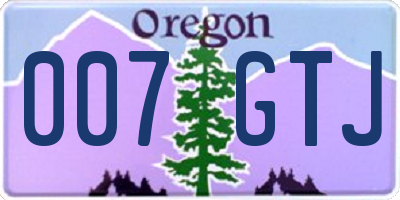 OR license plate 007GTJ