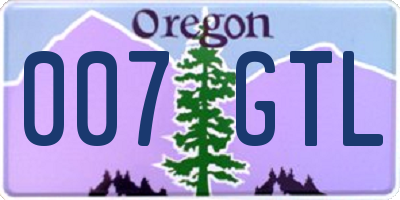 OR license plate 007GTL