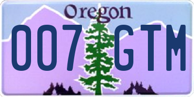 OR license plate 007GTM
