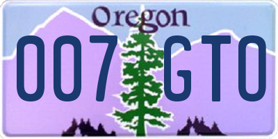 OR license plate 007GTO