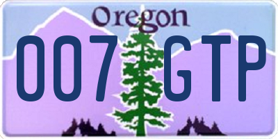 OR license plate 007GTP