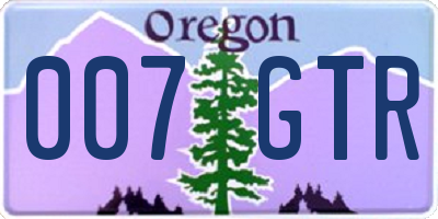 OR license plate 007GTR
