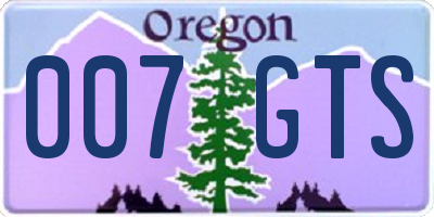 OR license plate 007GTS