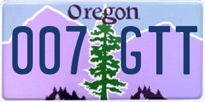 OR license plate 007GTT