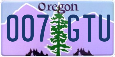 OR license plate 007GTU