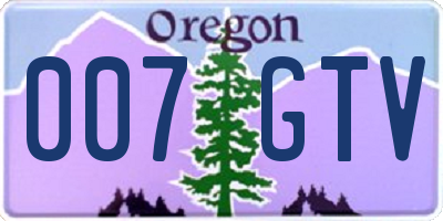 OR license plate 007GTV
