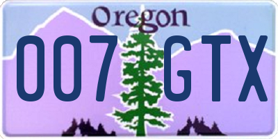 OR license plate 007GTX