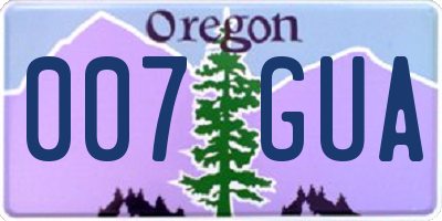 OR license plate 007GUA