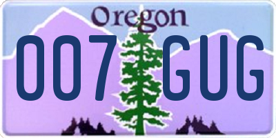 OR license plate 007GUG