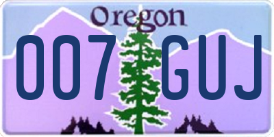 OR license plate 007GUJ