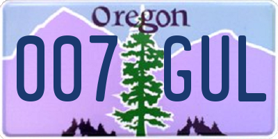 OR license plate 007GUL