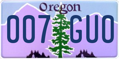 OR license plate 007GUO