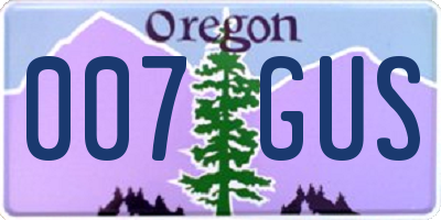 OR license plate 007GUS