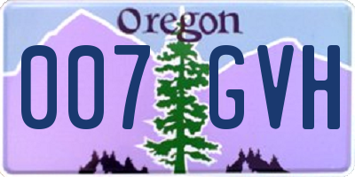 OR license plate 007GVH