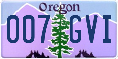 OR license plate 007GVI
