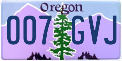 OR license plate 007GVJ