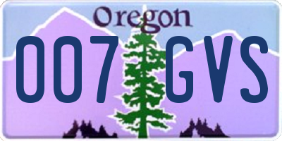 OR license plate 007GVS