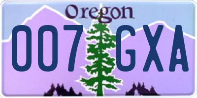 OR license plate 007GXA