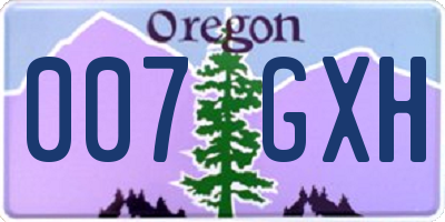 OR license plate 007GXH