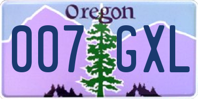 OR license plate 007GXL