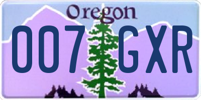 OR license plate 007GXR
