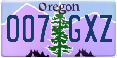OR license plate 007GXZ