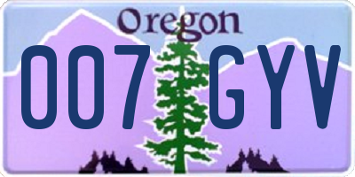 OR license plate 007GYV