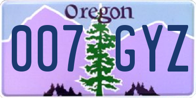 OR license plate 007GYZ