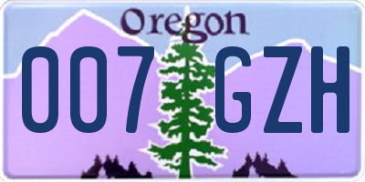 OR license plate 007GZH