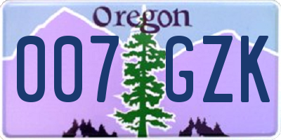 OR license plate 007GZK
