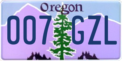 OR license plate 007GZL