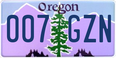 OR license plate 007GZN