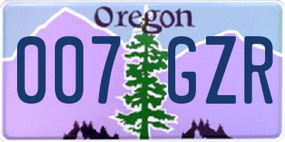 OR license plate 007GZR