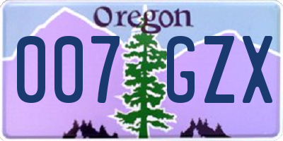 OR license plate 007GZX
