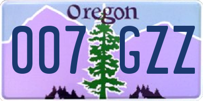 OR license plate 007GZZ