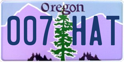 OR license plate 007HAT