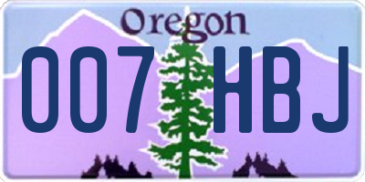 OR license plate 007HBJ